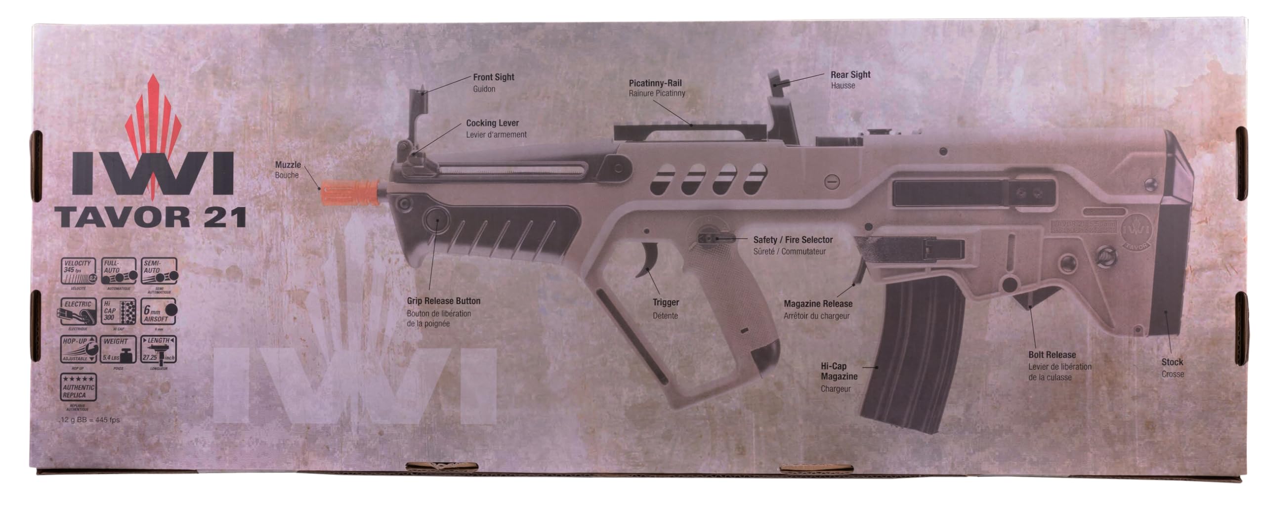 Amazon.com : umarex tavor 21 aeg airsoft rifle, desert tan airsoft
